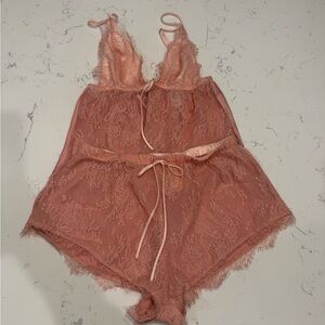 Victoria's Secret Coral Lace Chemise